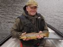 Hugh Gunning with 2lb Toftingall Trout. June 2015